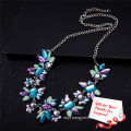 Trendy Chic Colorful Crystal Flower Sparkling Jewelry Necklace Gifts